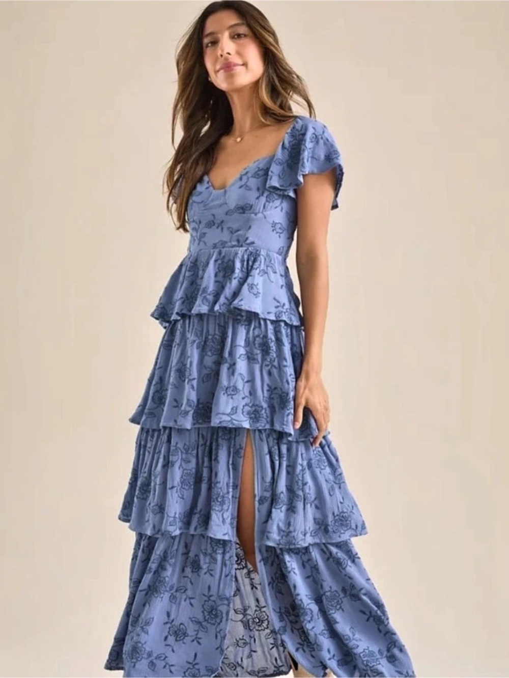 Altar’d State Roxanne Layered Maxi Dress Size Large